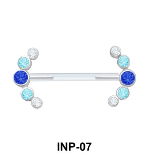 Splendid Curved Stone Invisible Nipple Piercing INP-07